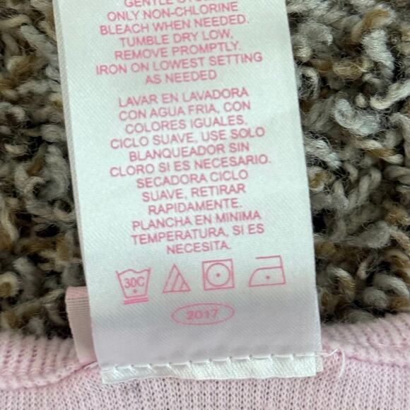 Nannette Baby Pink Knit Cropped Cardigan 12M Lace Detail Long Sleeve Sweater - Picture 4 of 4